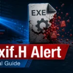 Floxif.H Alert removal guide with infected executable file under scan.