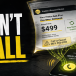 Fake Geek Squad invoice turning into a suspicious phone call with DON'T CALL warning