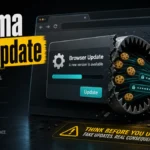 Fake browser update trap leading to Lumma Stealer data theft.