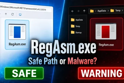 RegAsm.exe safe path versus suspicious malware copy warning