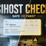 sihost.exe safety check comparing the safe System32 file with a suspicious copy.