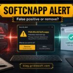 PUA:Win32/Softcnapp alert showing the choice between a suspicious installer and a trusted app.