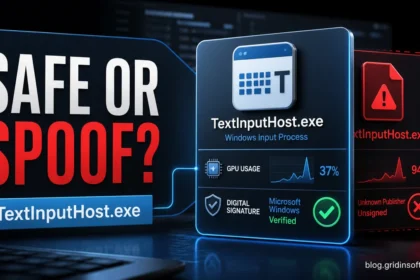 TextInputHost.exe safe or spoofed process check with GPU usage and Microsoft signature indicators.