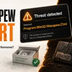 Wacapew alert with false positive and removal decision paths