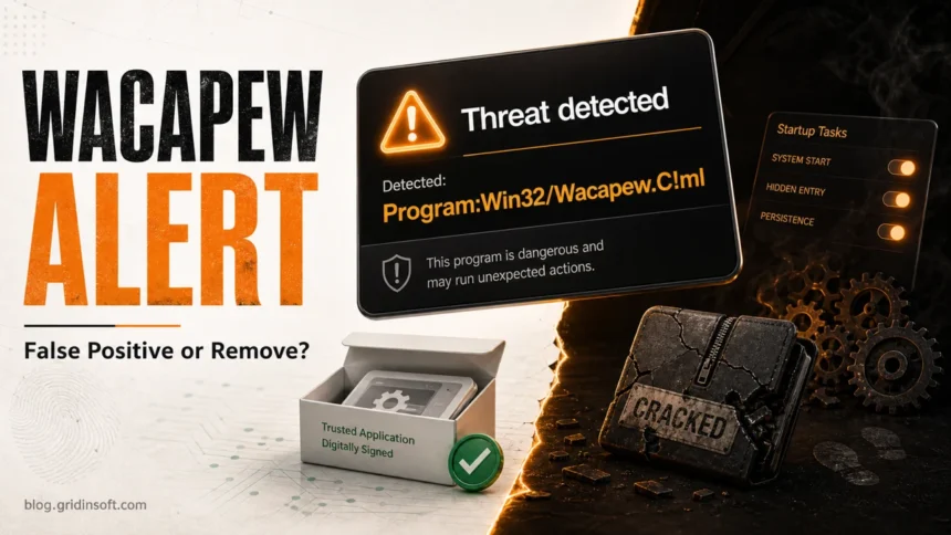 Wacapew alert with false positive and removal decision paths