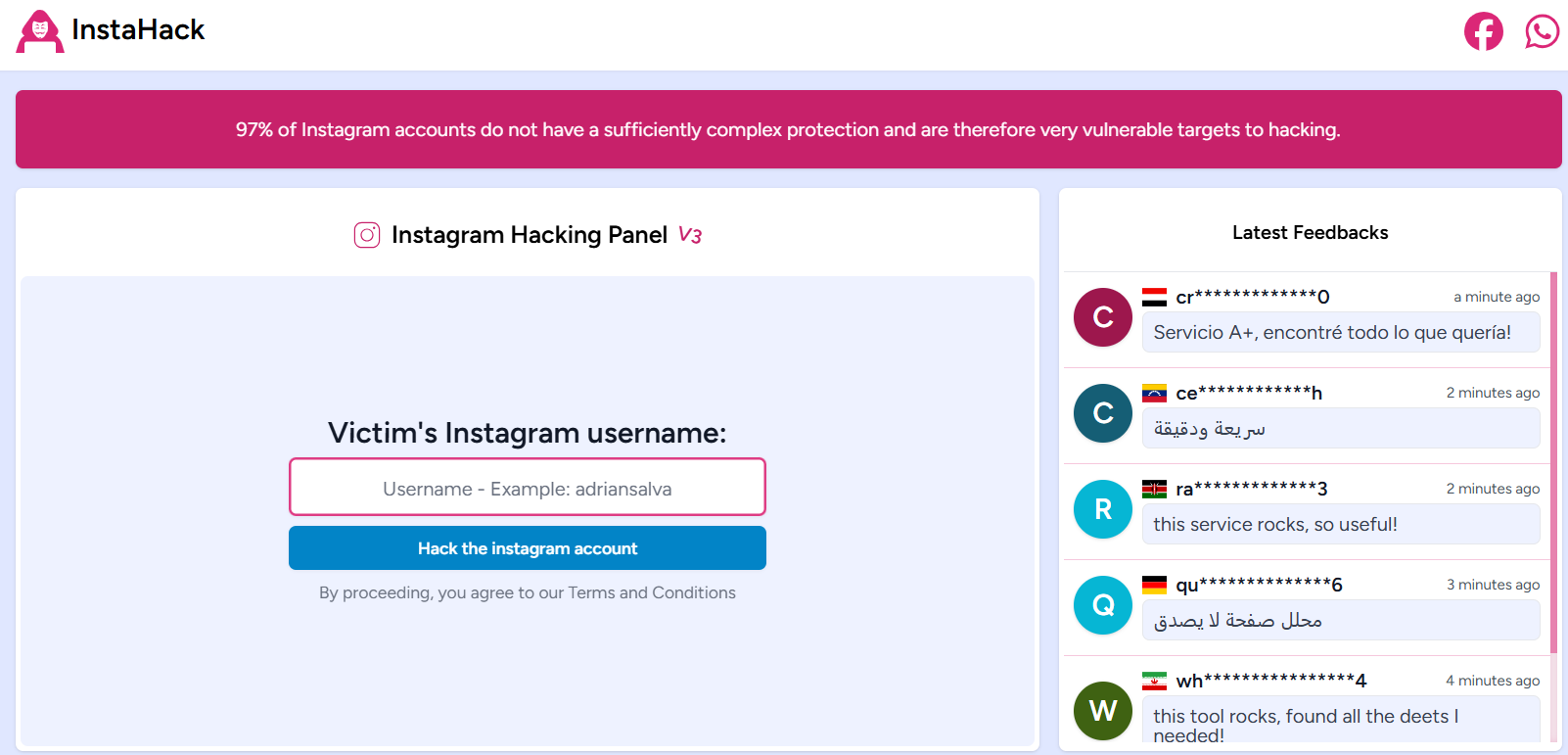 Fake Instagram Hacking Services 2 Instagram hacking site
