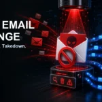 Spam email revenge guide showing a malicious email being blocked and reported to official channels.