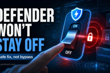 Microsoft Defender real-time protection switch snapping back on with quarantine warnings.