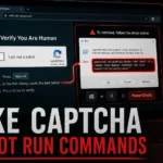 Fake CAPTCHA warning showing a Verify You Are Human page leading to a Windows Run command.