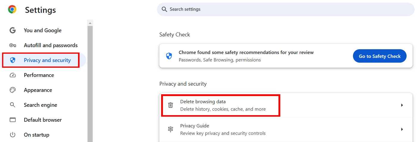 Chrome cache clearing screen after a Trojan:JS/FakeUpdate.HNAP!MTB cache alert