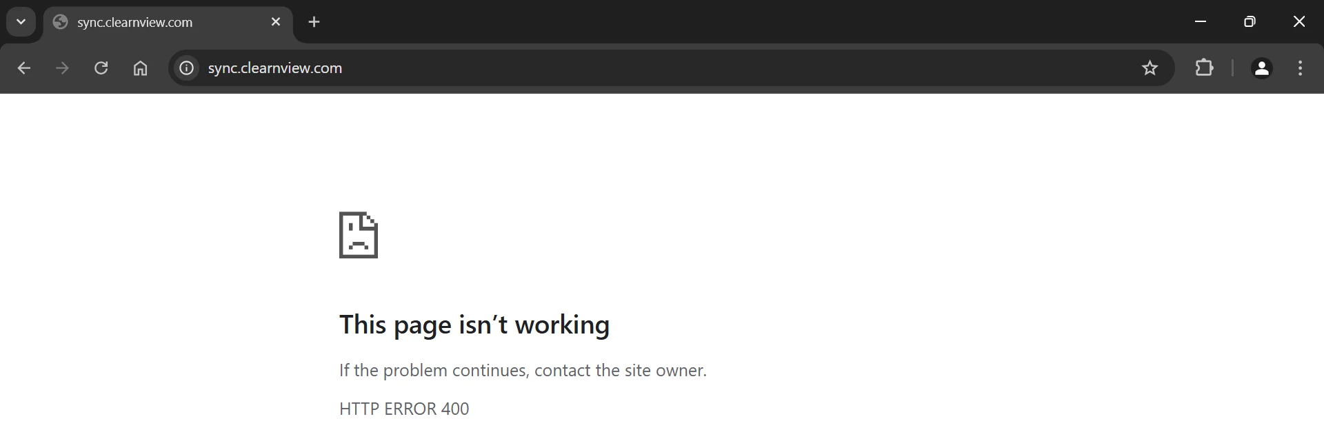 Sync.clearnview.com Virus: What It Means and How to Stop It 3 Clearnview domain returning an error page when opened directly