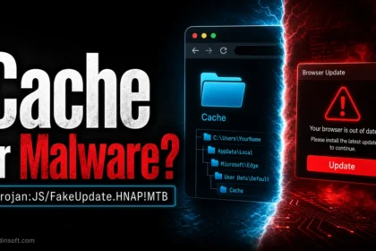 Trojan:JS/FakeUpdate.HNAP!MTB cache or malware featured image