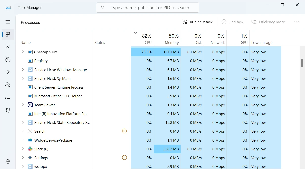 Suspicious Unsecapp.exe impostor process in Task Manager