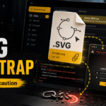 Suspicious SVG email attachment leading to a fake login page.