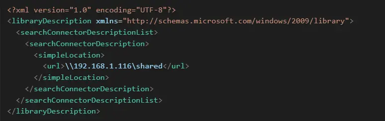 Contents of the .library-ms file