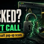 Fake Microsoft Account Locked pop-up scam poster: Locked? Don’t Call
