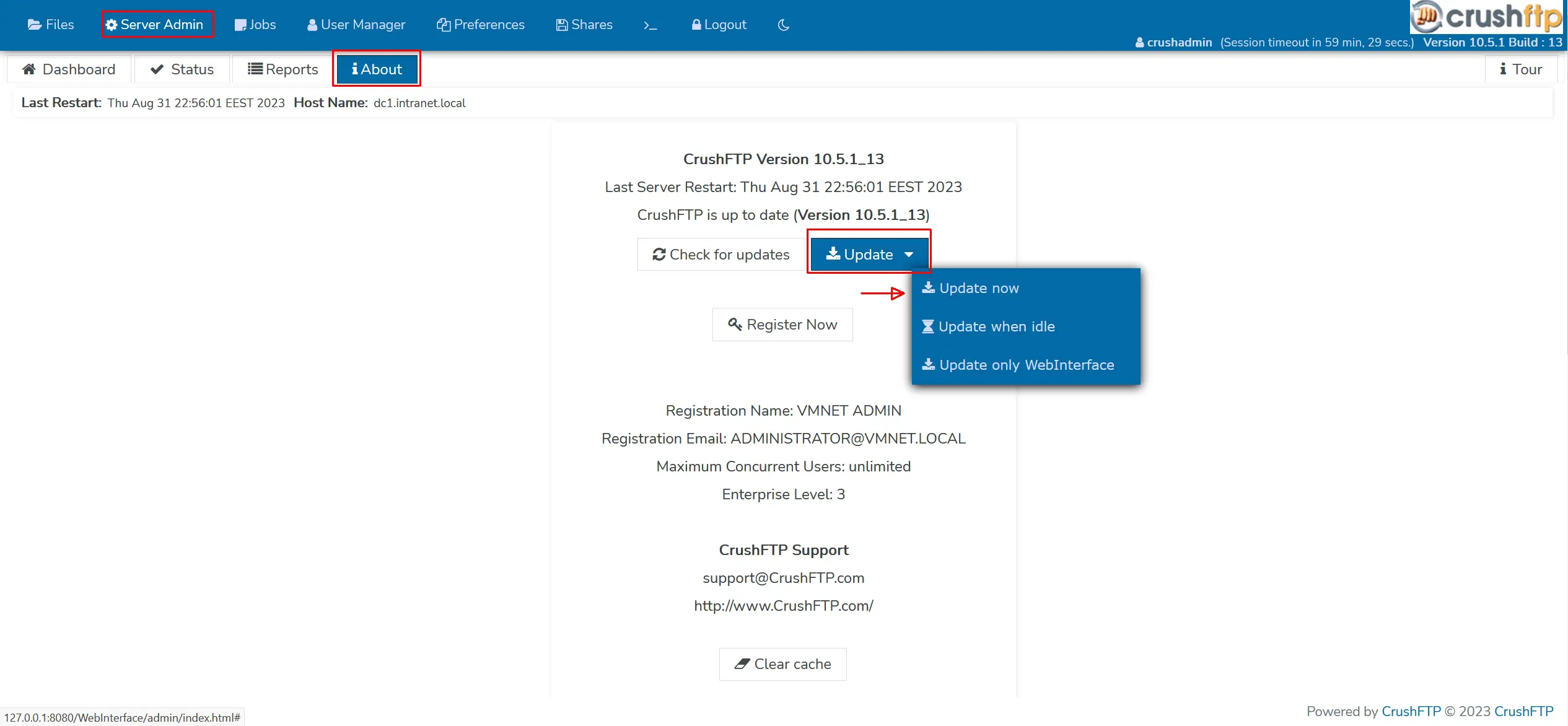 CrushFTP's Unauthenticated Access Flaw Discovered 3 CrushFTP updates page