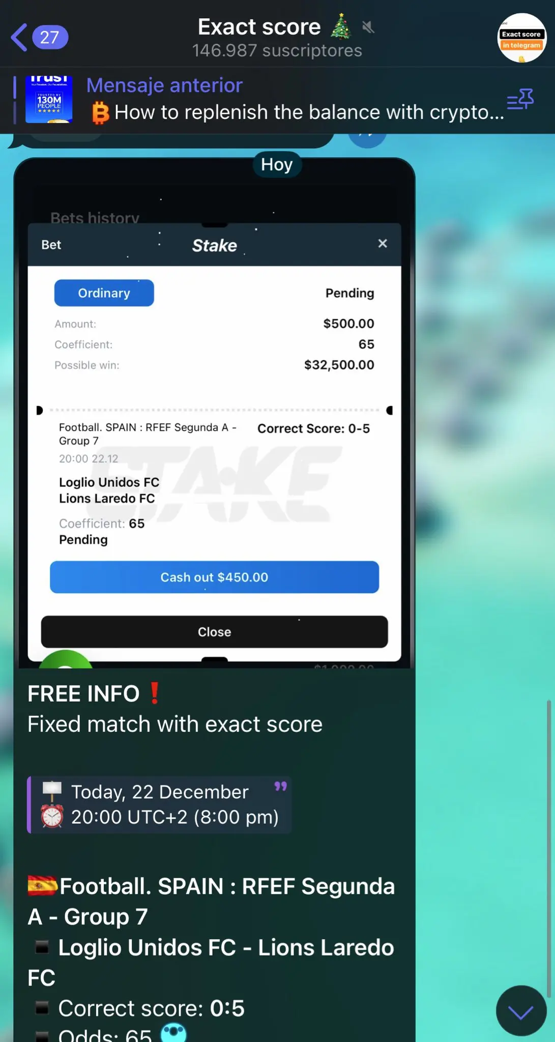 Online Betting Scams: Payout Traps, Fake Apps and Fixed Matches 4 Screenshot of a VIP tipster group showing falsified winning records