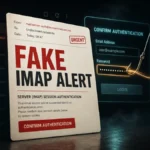 Fake IMAP alert email pulling a password into a phishing login form.