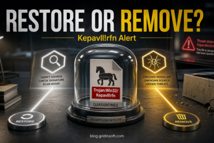 Trojan:Win32/Kepavll!rfn restore or remove warning poster