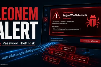 Leonem alert password theft risk malware warning