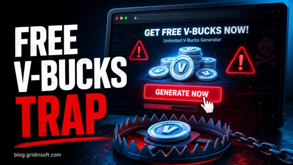 Free V-Bucks generator scam trap warning