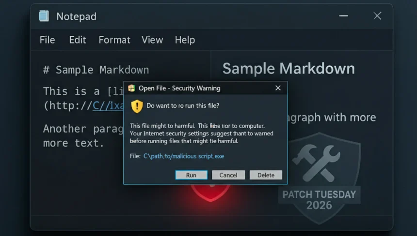 Microsoft patched a Windows 11 Notepad