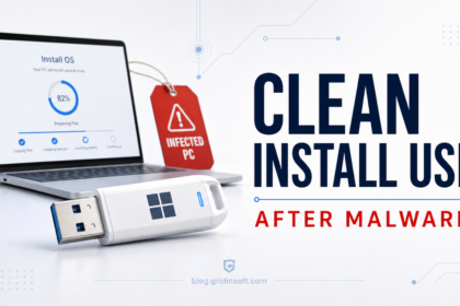 Clean Windows install USB prepared after malware infection