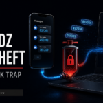 CloudZ OTP theft Phone Link trap editorial illustration
