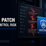 cPanel WHM patch poster showing server control risks sealed by a security plate