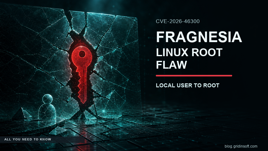 Fragnesia Linux root flaw allegory with cracked kernel page cache and red root key