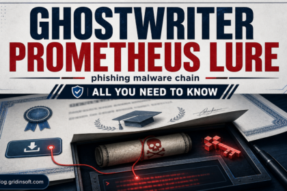 Ghostwriter Prometheus lure phishing malware chain poster