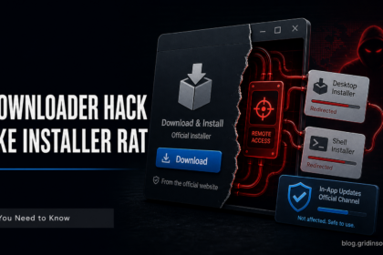 JDownloader hacked installer links poster showing fake installer remote access risk