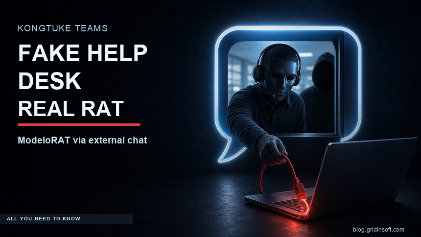 KongTuke Teams fake help desk lure delivering ModeloRAT through external chat