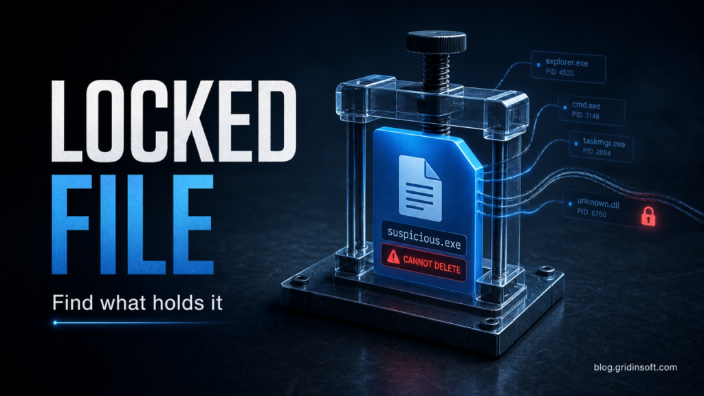 Suspicious Windows file locked by another running process