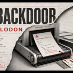 Megalodon GitHub Actions malware shown as a CI backdoor entering a software pipeline.