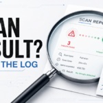 Microsoft Safety Scanner scan-result mismatch shown with msert.log verification.