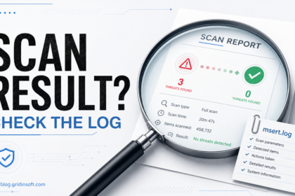 Microsoft Safety Scanner scan-result mismatch shown with msert.log verification.