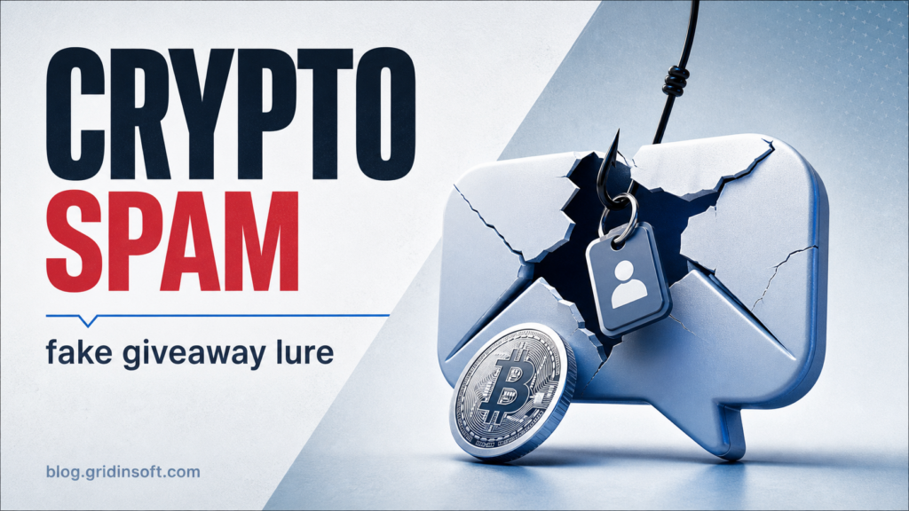Discord crypto spam fake giveaway message stealing an account key and account session.