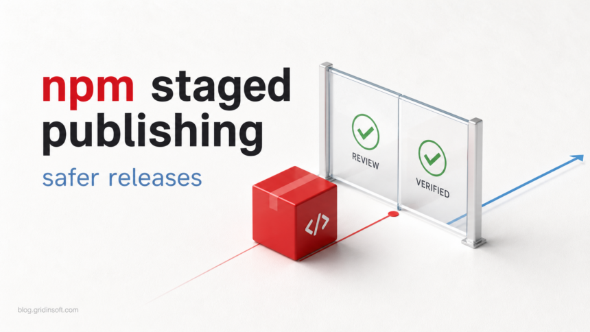 npm staged publishing safer releases checkpoint illustration