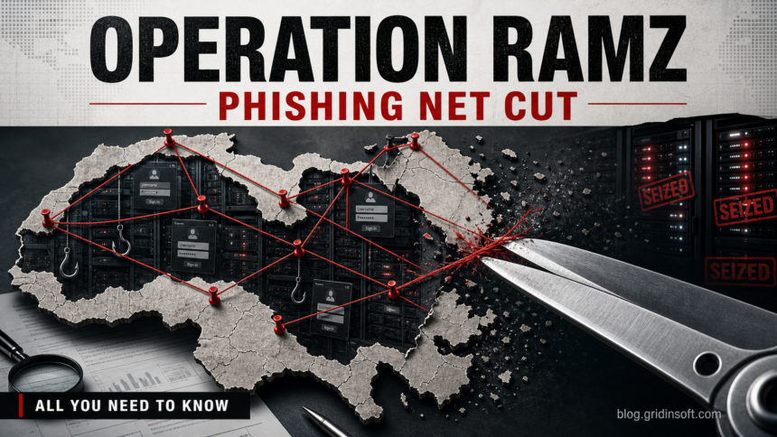 Operation Ramz phishing and malware infrastructure takedown editorial illustration