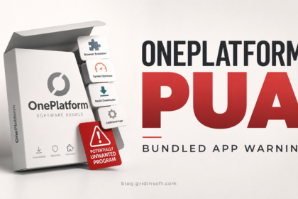 OnePlatform PUA bundled software box with unwanted app warning