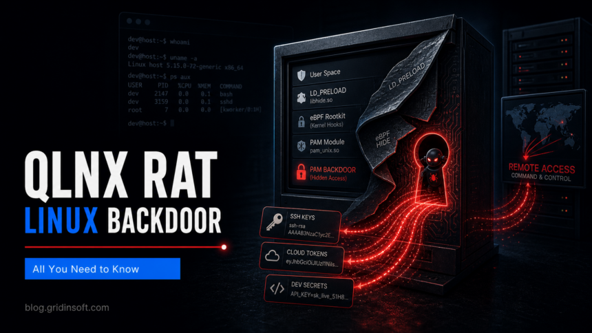 QLNX RAT hides Linux rootkit and PAM backdoor while stealing developer credentials