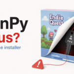 Fake RenPy game installer hiding an infostealer key and account theft warning.