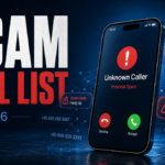 Scam call list 2026 warning on smartphone with suspicious caller ID.