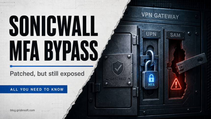 SonicWall MFA bypass VPN gateway with patched main door and exposed alternate login path