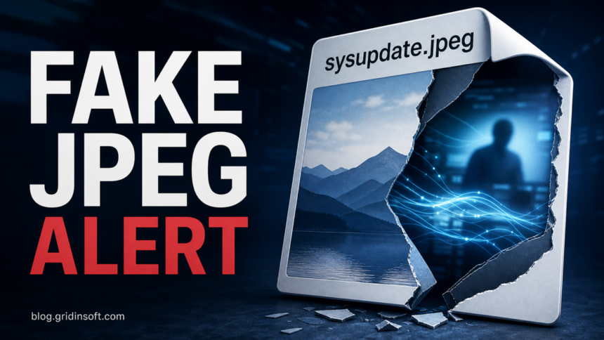 Fake JPEG alert poster for sysupdate.jpeg malware cleanup.