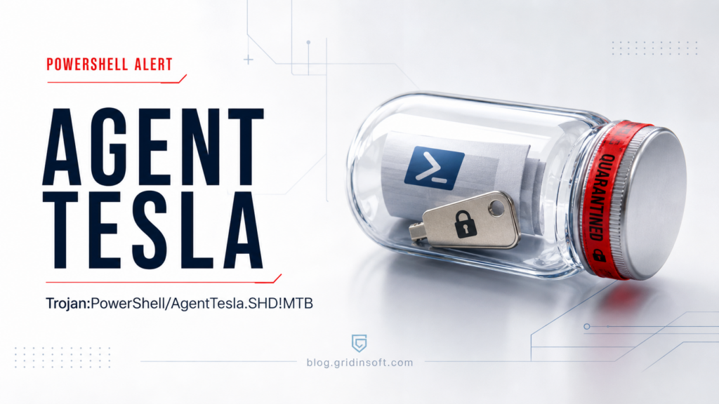 AgentTesla PowerShell alert evidence capsule with credential key