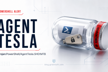AgentTesla PowerShell alert evidence capsule with credential key
