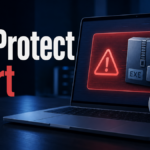VMProtect alert poster showing a locked executable and false-positive checklist.